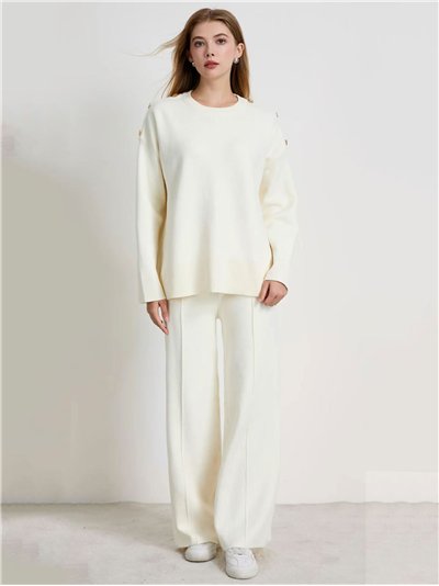 Conjunto Jersey botones hombro + Pantalón punto