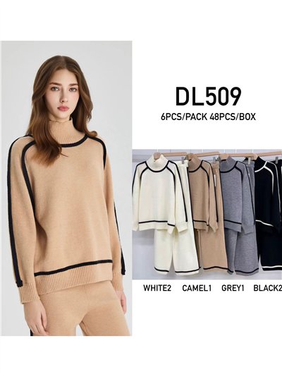 Conjunto Jersey contraste + Pantalón punto 2