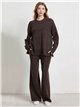 Co-ord Embellished textured cable knit sweater & trousers