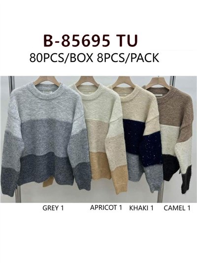 Jersey bloques color lentejuelas 2