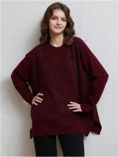 Jersey punto maxi strass