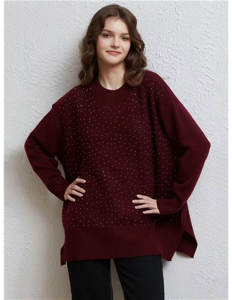 Jersey punto maxi strass