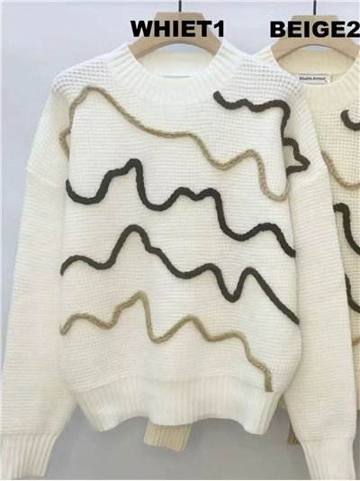 Jersey ondas en relieve contraste