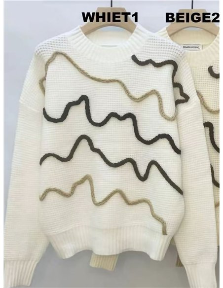 Jersey ondas en relieve contraste