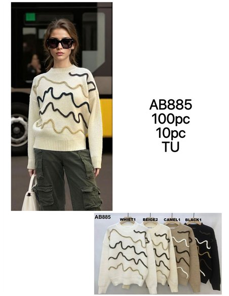 Jersey ondas en relieve contraste