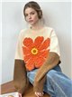 Two-tone flower sweater
