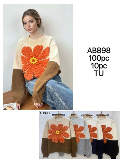 Jersey flor maxi bicolor en relieve 2