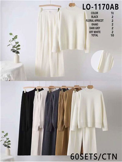 Conjunto Jersey básico cuello perkins + Pantalón 2