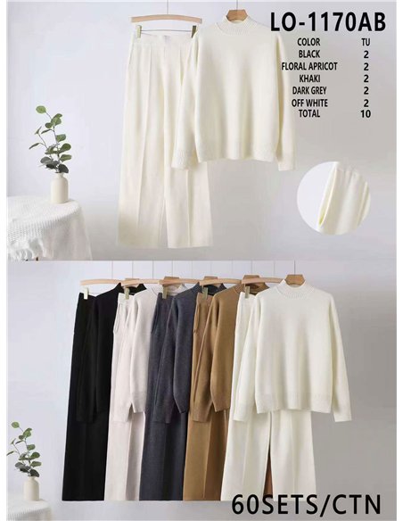 Conjunto Jersey básico cuello perkins + Pantalón