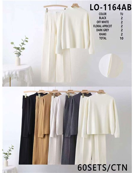 Conjunto Jersey básico cuello perkins + Pantalón