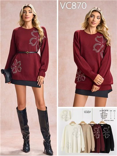 Jersey largo flores strass 2