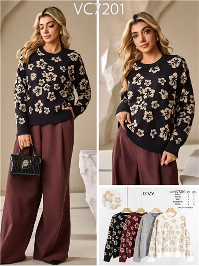 Jersey jacquard flores 2