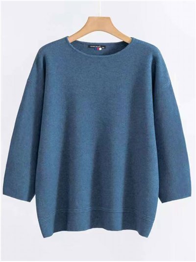 Jersey básico cuello redondo manga 3/4