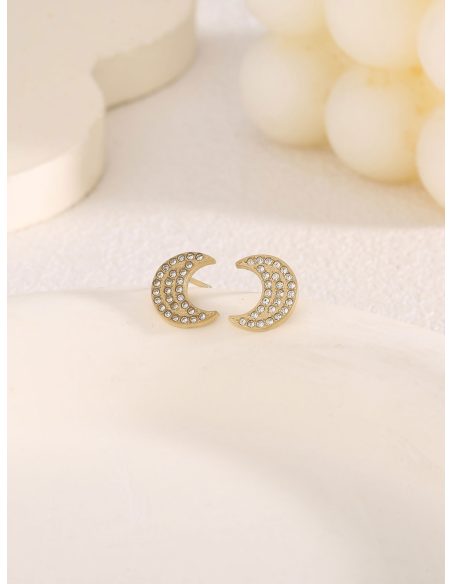 Pendientes media luna con circonitas