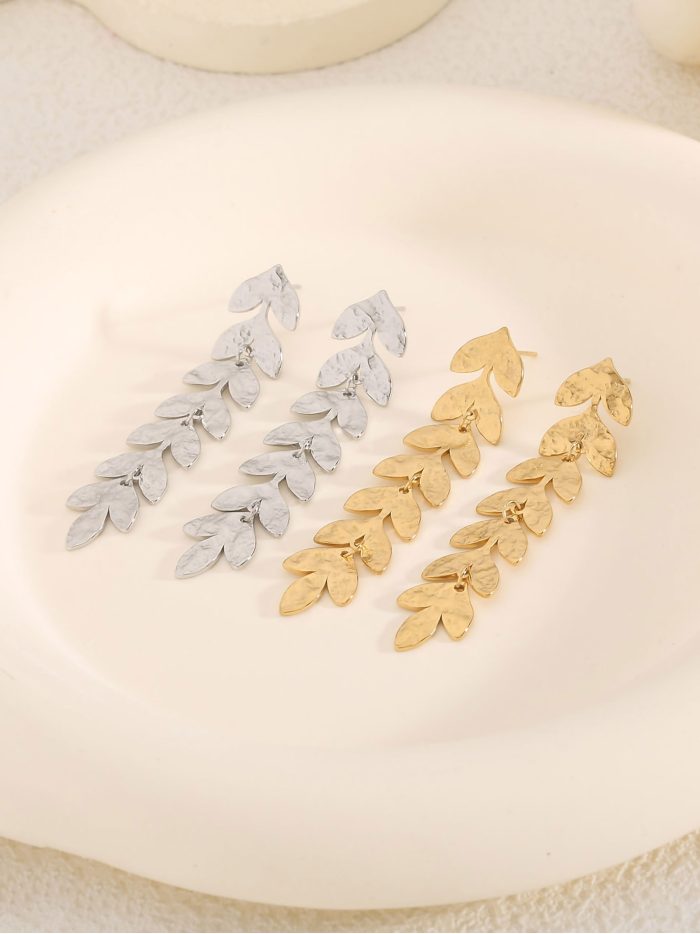 Pendientes largo hojas