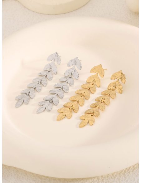 Pendientes largo hojas