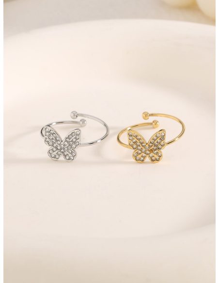 Anillo mariposa con circonitas