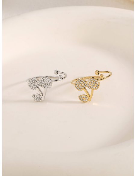 Anillo cereza con circonitas