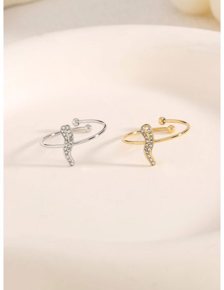 Anillo rayo con circonitas