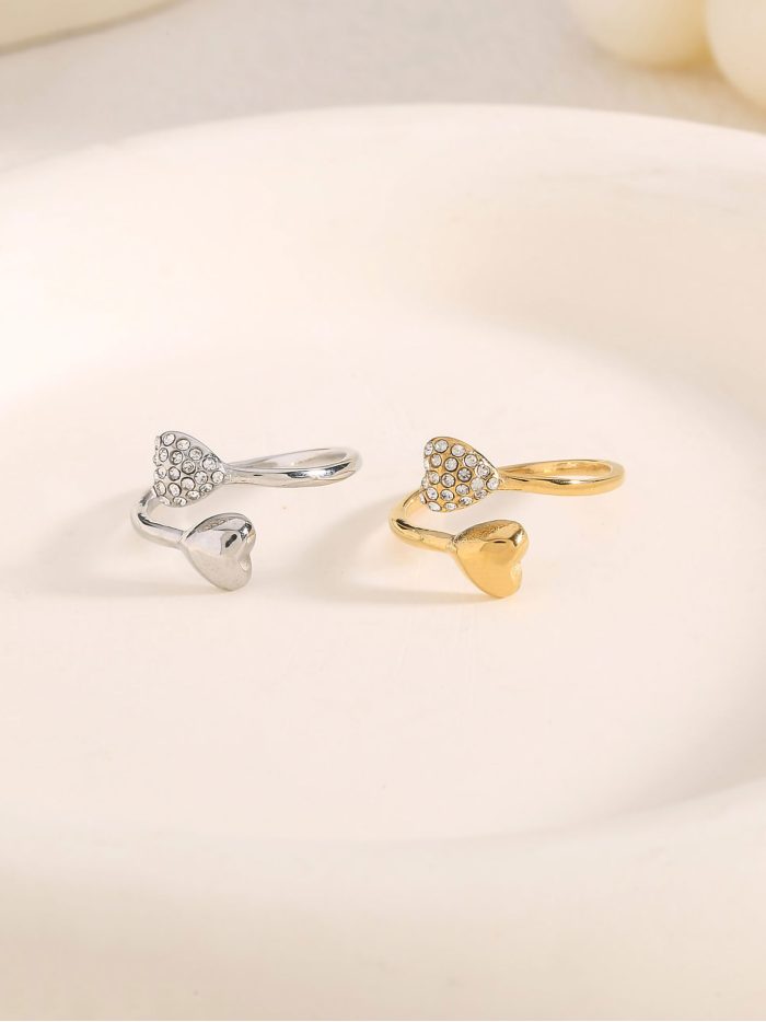 Anillo corazones circonitas