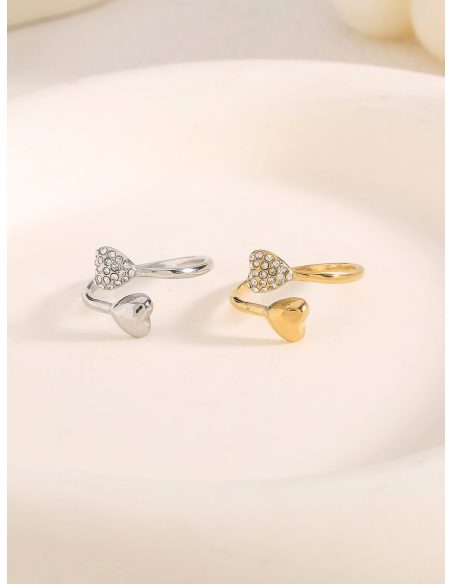 Anillo corazones circonitas