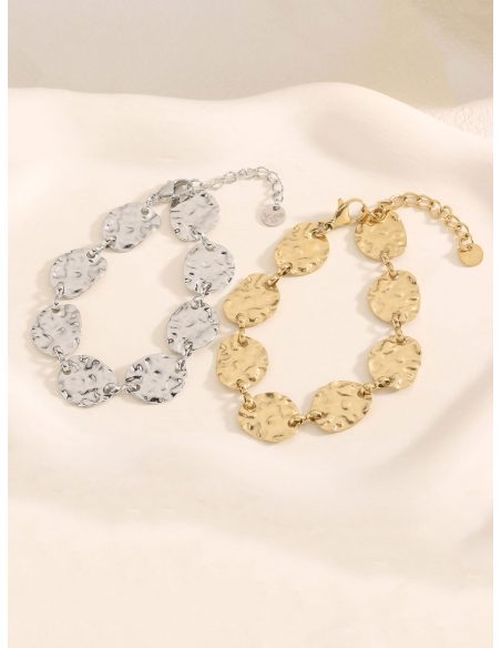 Bracciale monete effetto martellato