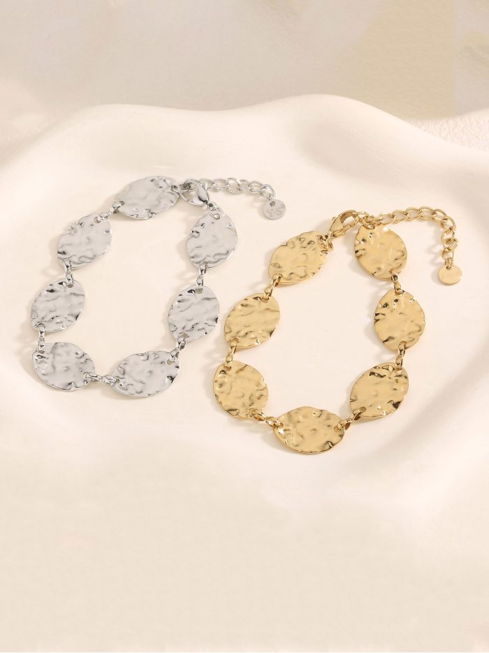 Pulsera monedas efecto martillado