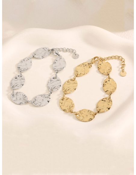 Pulsera monedas efecto martillado