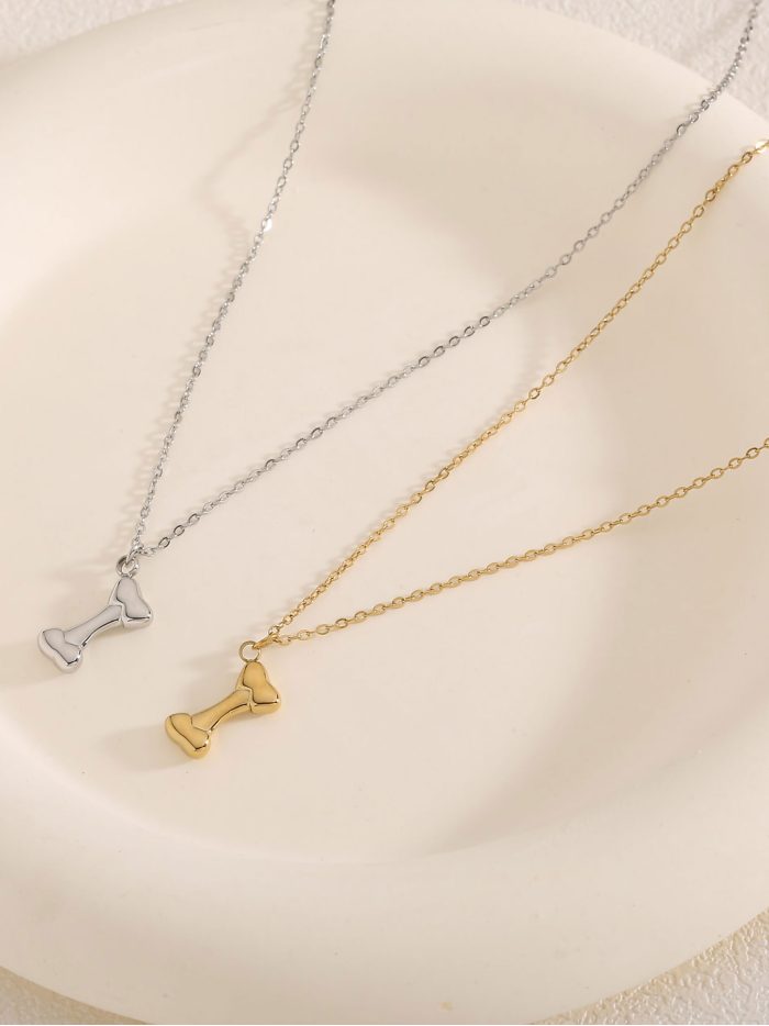 Collar colgante hueso mascota