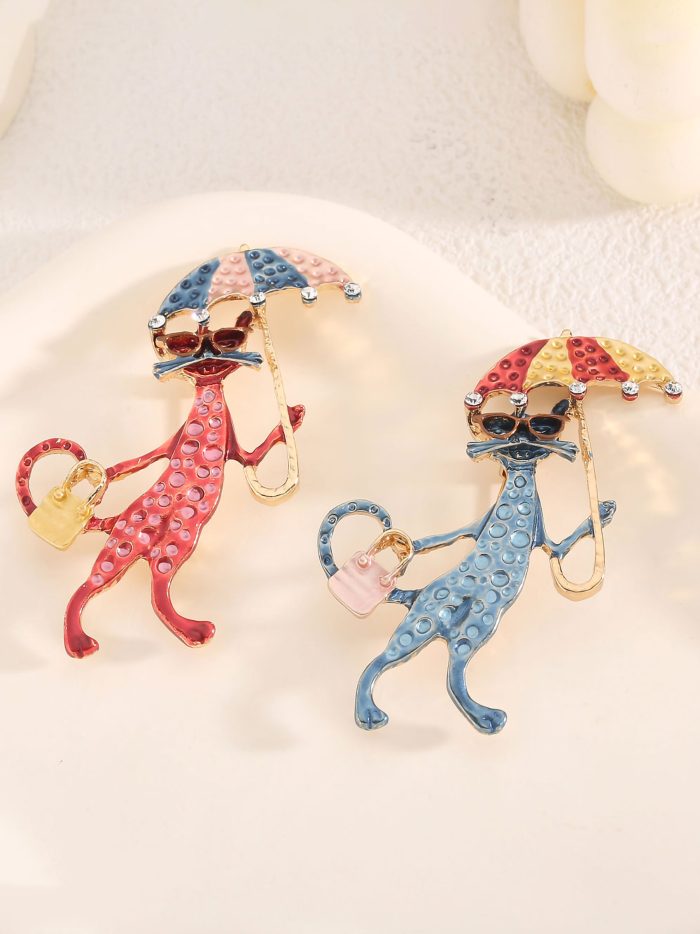 Broche gato paraguas esmaltado