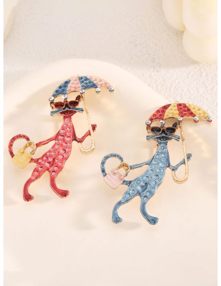 Broche gato paraguas esmaltado