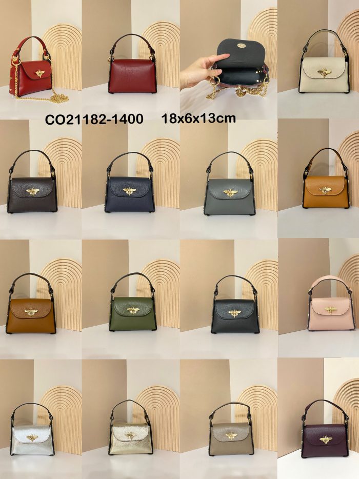 Bolso mano piel abeja cadena