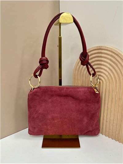 Bolso hombro piel serraje asas nudo
