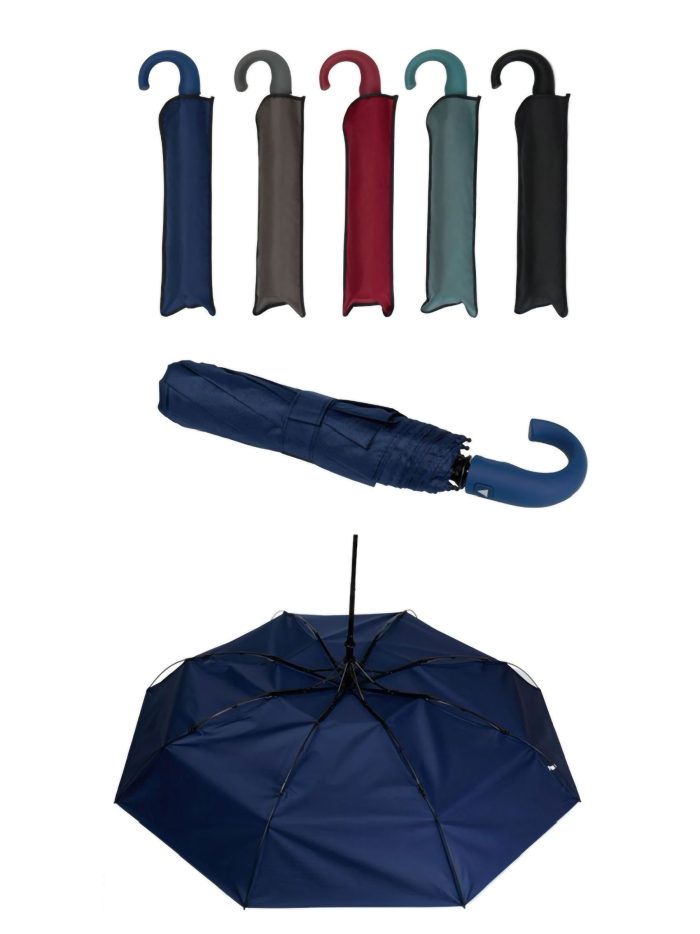 Paraguas plegable automático liso con funda