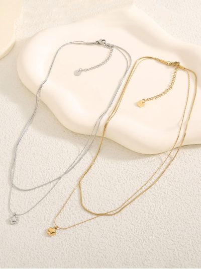 Collar doble charm flor