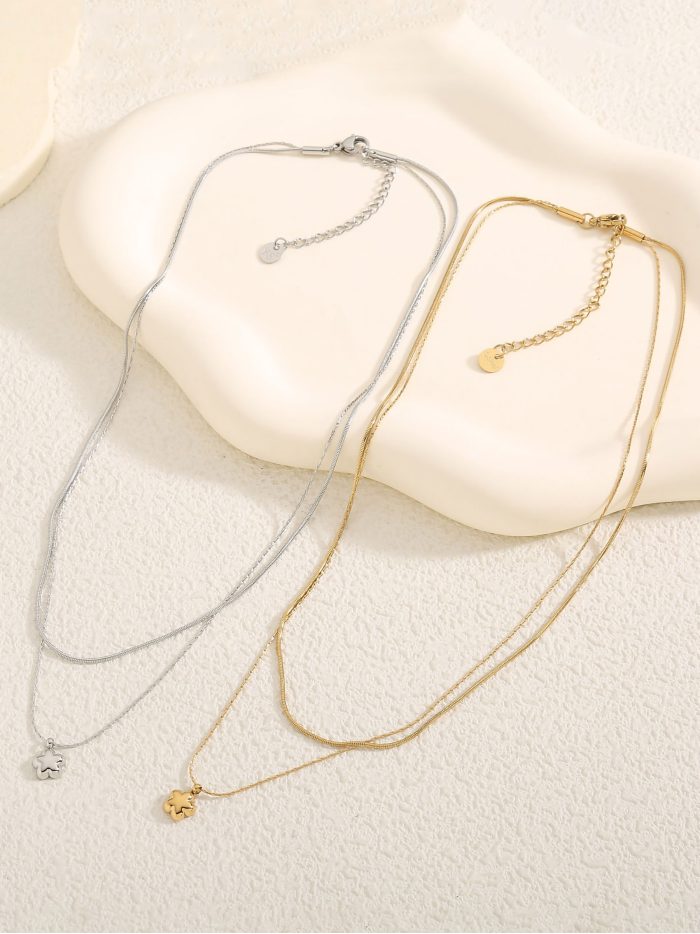 Collana doppio charm fiore