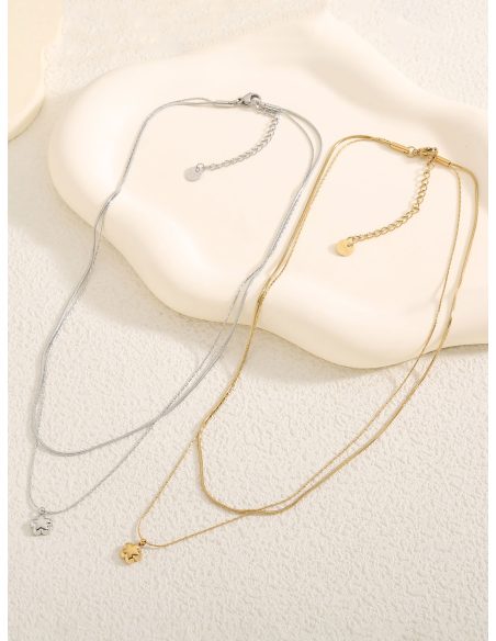 Collana doppio charm fiore