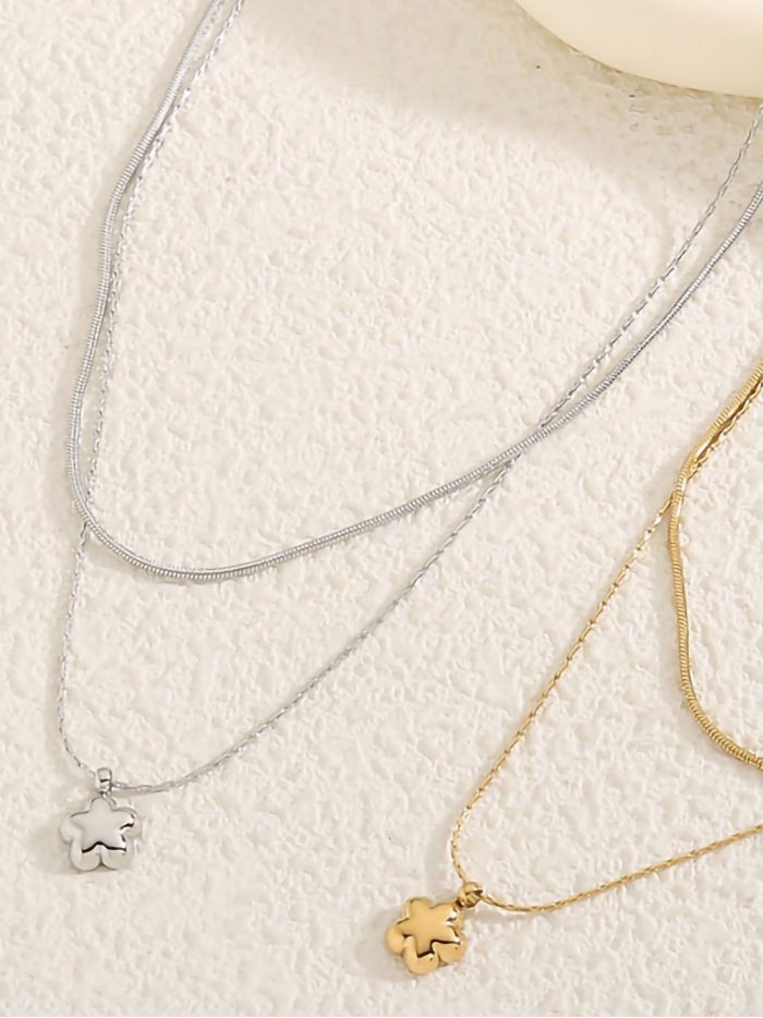 Collana doppio charm fiore