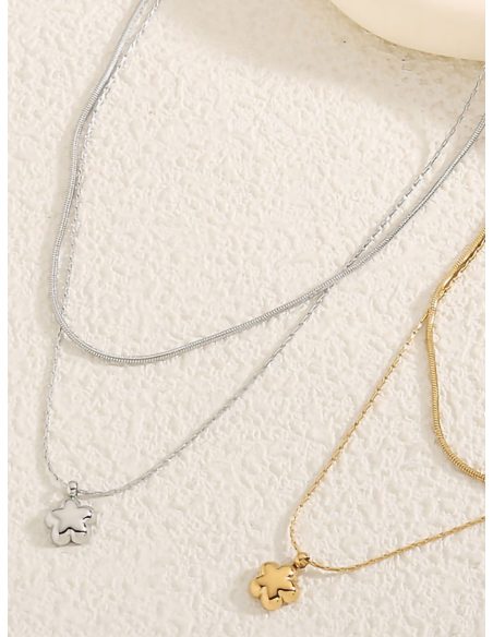 Collana doppio charm fiore