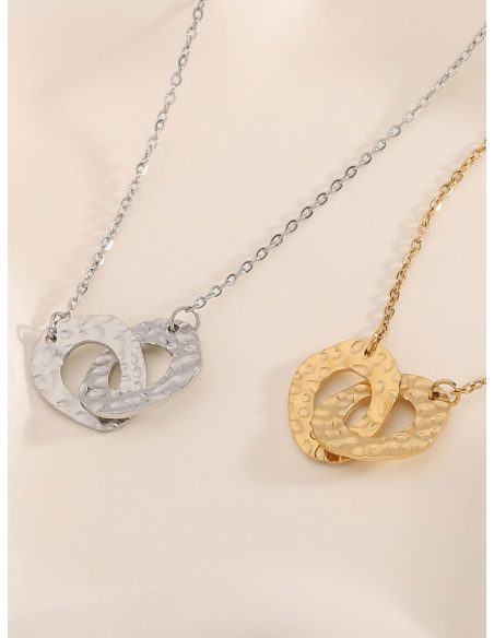 Collar aros entrelazados martillados