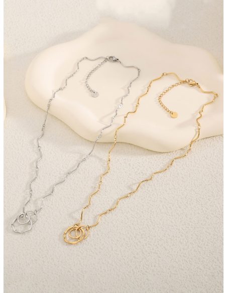 Collar cadena aros entrelazados