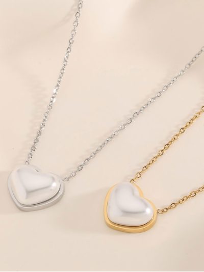 Collana cuore perlato 2