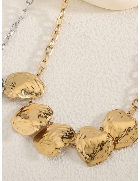 Collier charm effet martelé