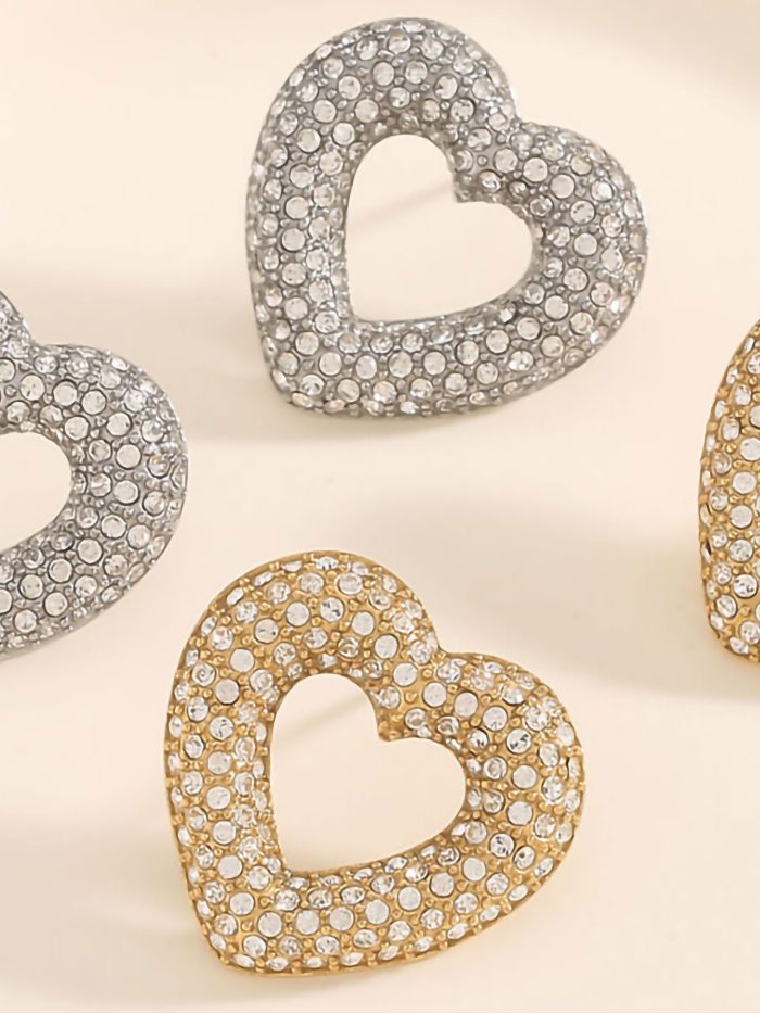 Pendientes corazón con circonitas