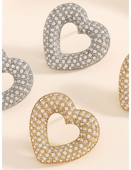 Pendientes corazón con circonitas