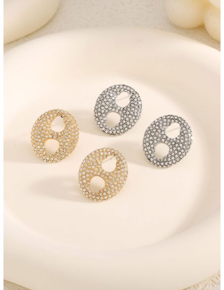 Pendientes ovalado con circonitas