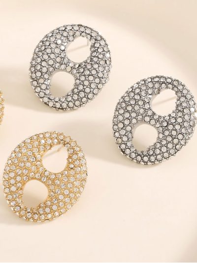 Pendientes ovalado con circonitas 2