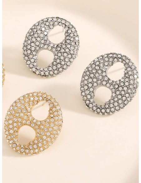 Pendientes ovalado con circonitas