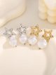 Pendientes estrella colgante perla