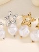 Pendientes estrella colgante perla